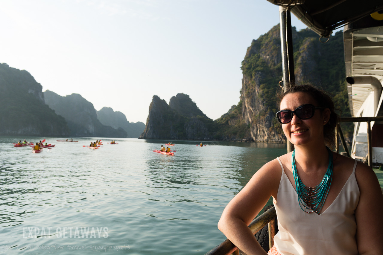 Relaxing on board the Dragon Legend in Halong Bay