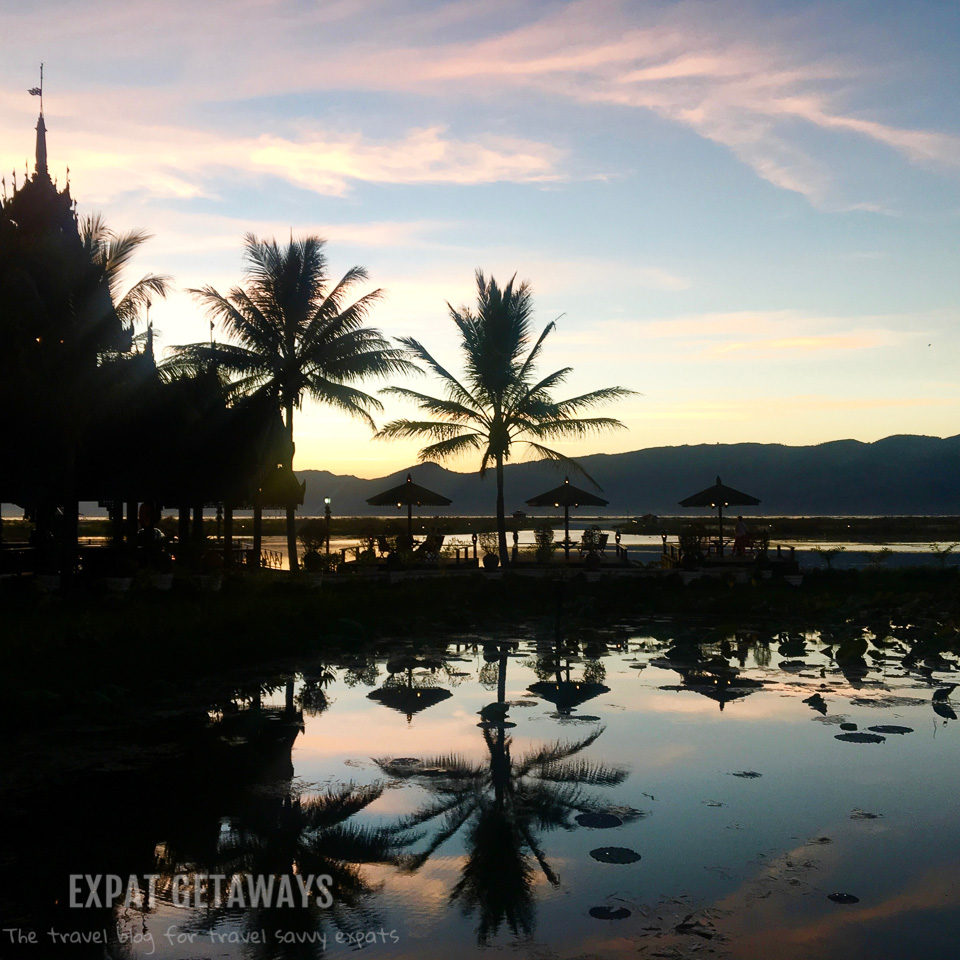 Sunsets over the amazing Inle Resort & Spa got better and better each day. Inle Lake, Myanmar.