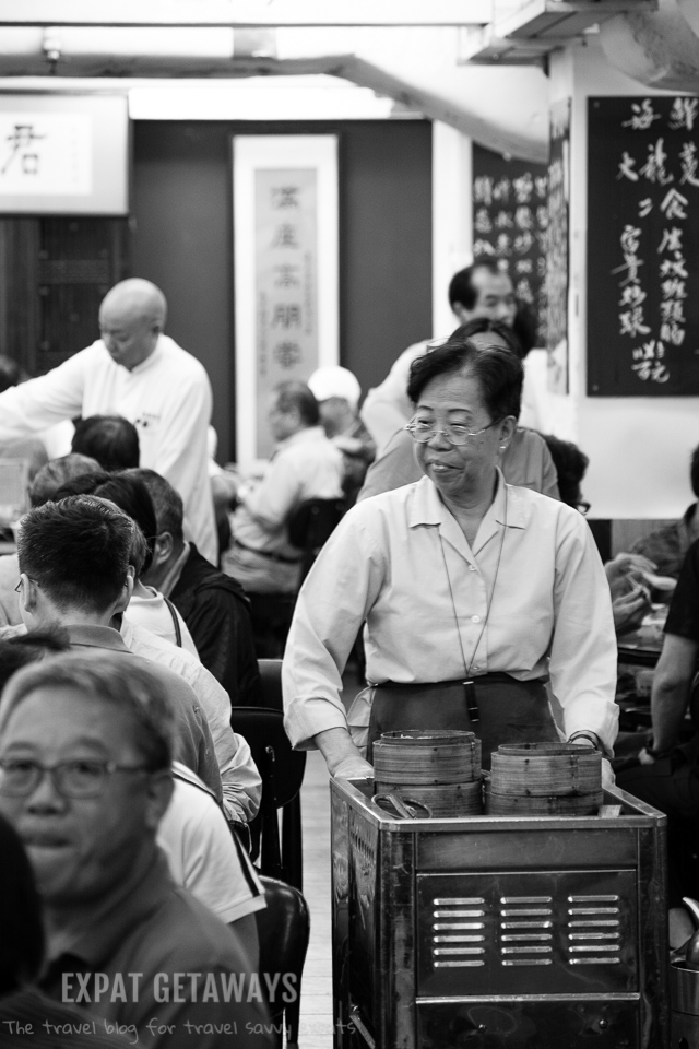 Not many restaurants in Hong Kong still have ladies pushing food carts. Expat Getaways, First Time Hong Kong Survival Guide - Chinese food. 