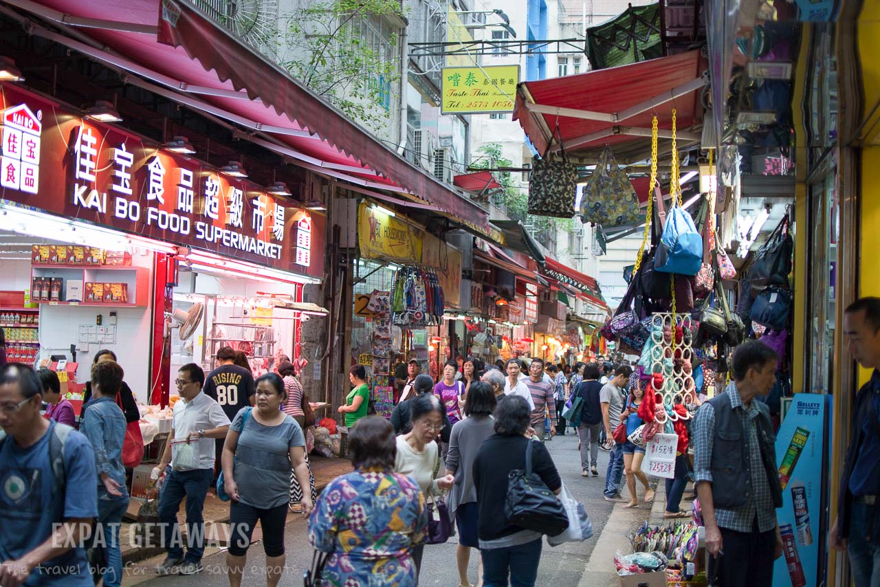 The lanes of Wan Chai are a great place to shop for a bargain. 