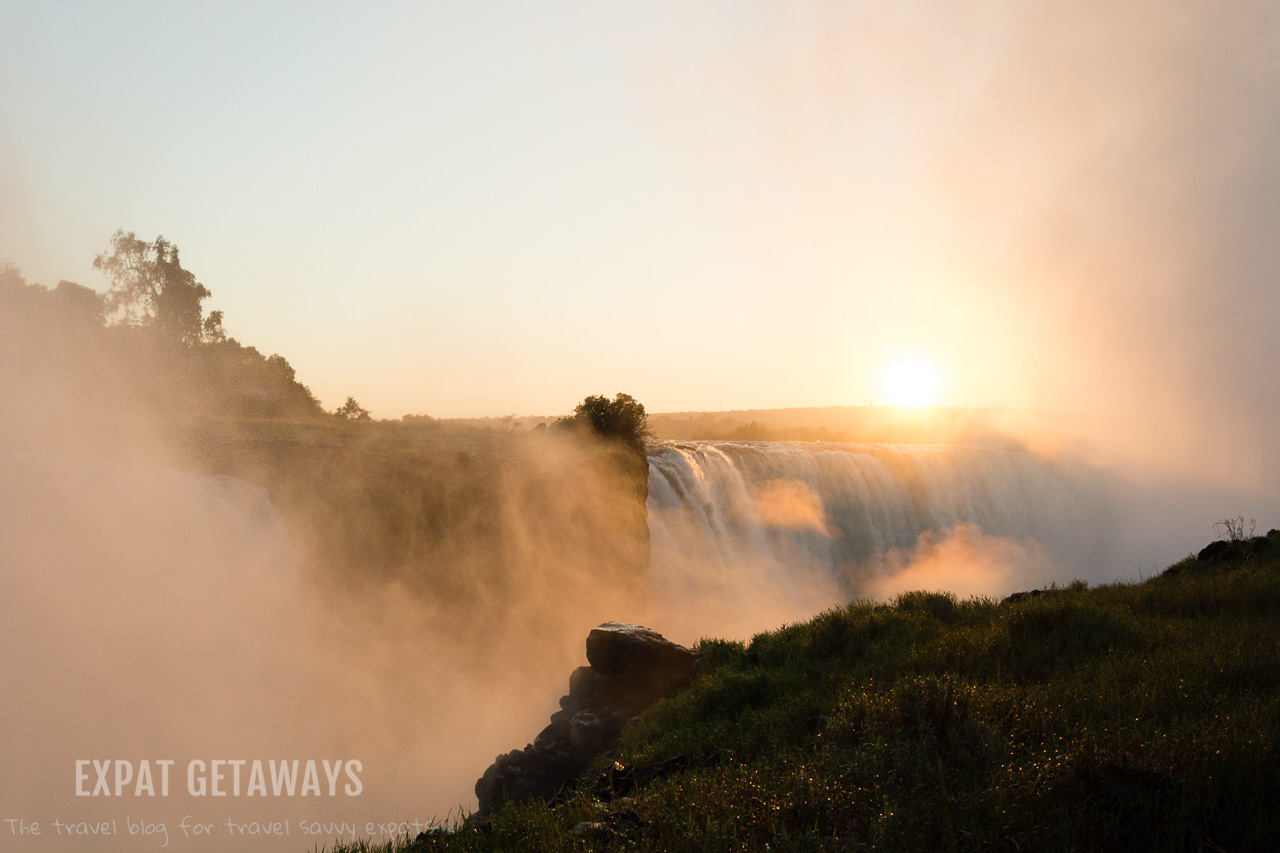 A sunrise at Victoria Falls, Zimbabwe is always worth getting up early for! Expat Getaways 2 weeks in Southern Africa.