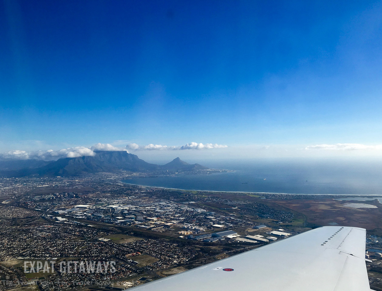 The first glimpse of Table Mountain as we came into land at Cape Town International Airport. Expat Getaways One Week in Cape Town, South Africa. 