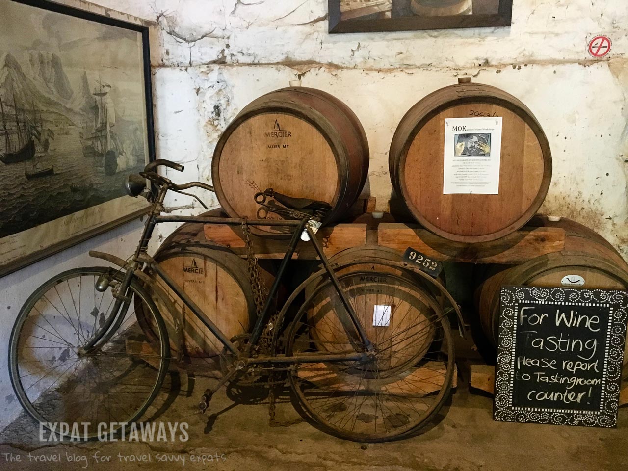 Enjoying the history to go with our wine at Muratie Estate in Stellenbosch. One Week in Cape Town, South Africa. 