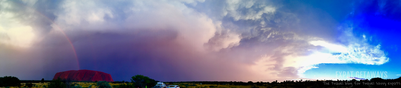 Watching storms rolling through Uluru. Absolute magic! Expat Getaways - Babymoon Destinations.