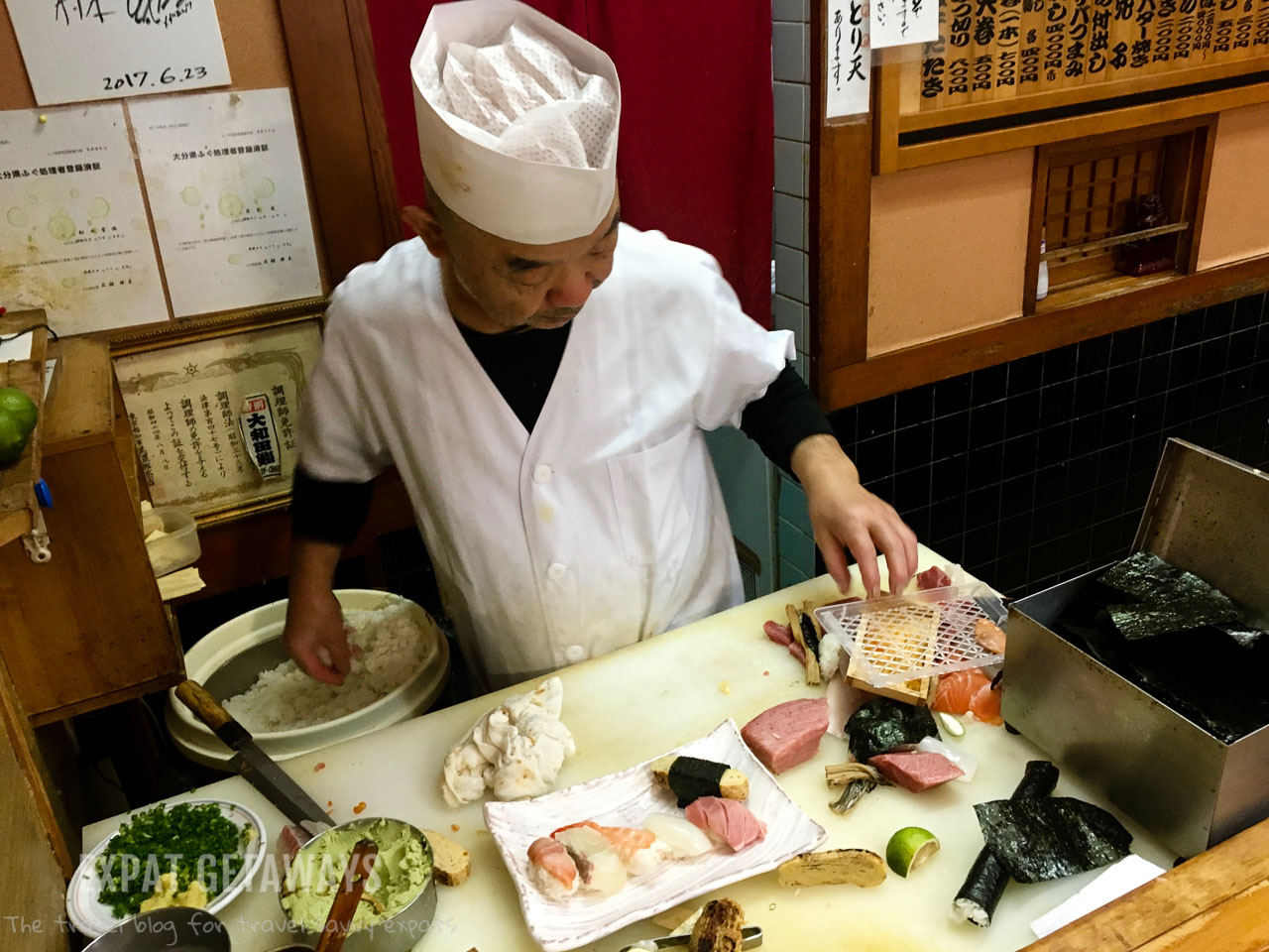 Sushi was off the menu for me, but the boys could enjoy! Expat Getaways - Babymoon Destinations.