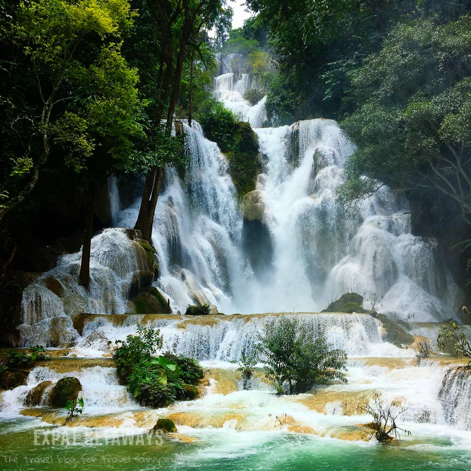 The spectacular Kuang Si Falls. Luang Prabang, Laos. Expat Getaways, 48 Hours in Luang Prabang, Laos.